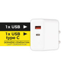 Adaptateur Secteur Ports USB + Type C