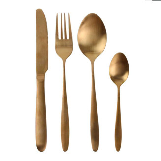 Ménagère 16 Pièces en Acier Inoxydable Cuivré