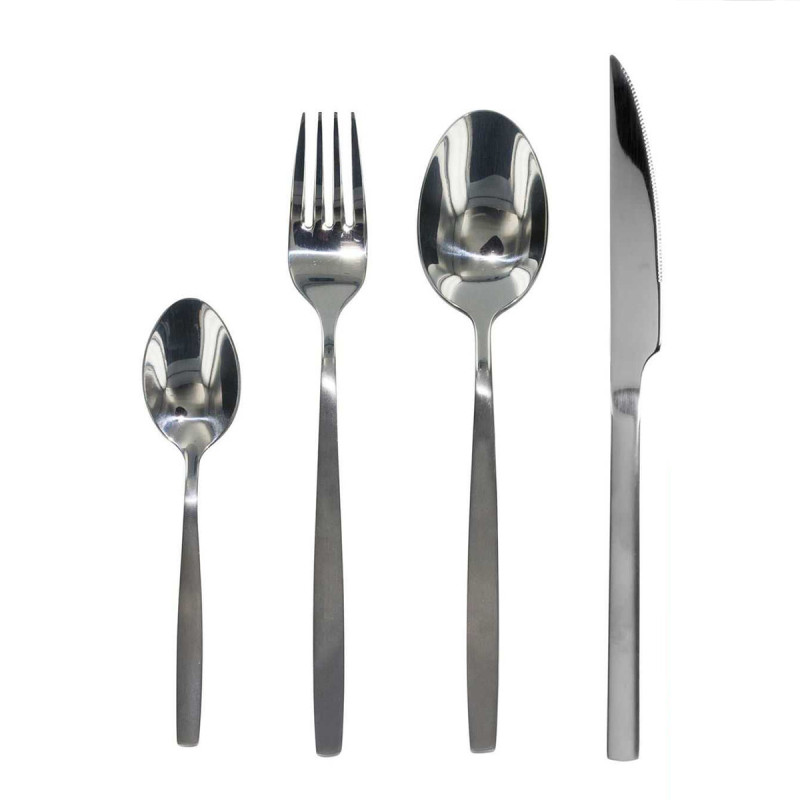 Ménagère 16 Pièces en Inox Brillant et Mat