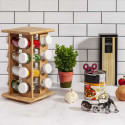 Présentoir à Epices Rotatif en Bambou 16 Pots