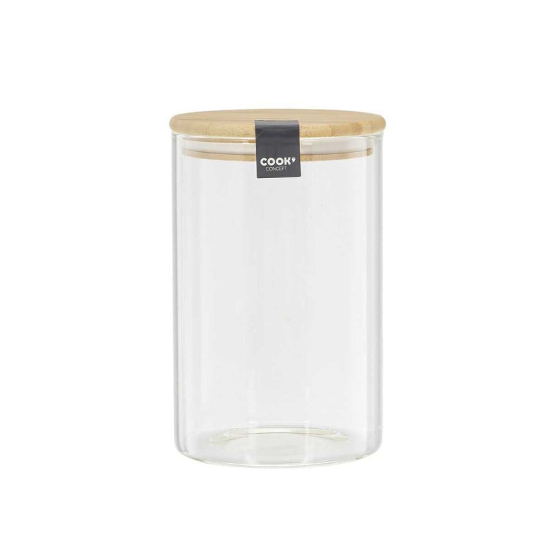 Bocal de Conservation 1L en Verre Couvercle Bambou Bocal de Conservation 1L en Verre Couvercle Bambou