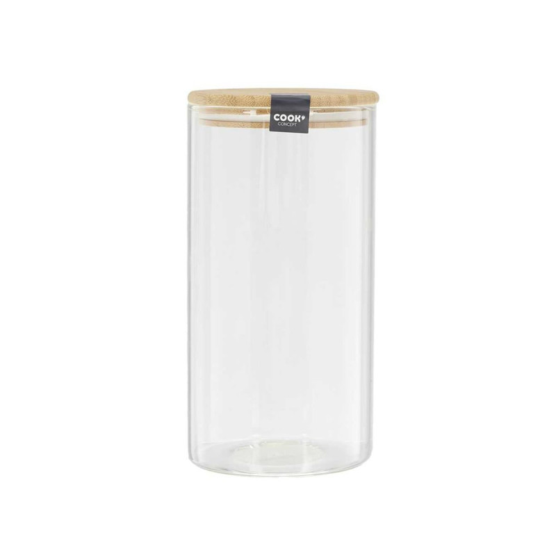 Bocal de Conservation 1,2L en Verre Couvercle Bambou Bocal de Conservation 1,2L en Verre Couvercle Bambou