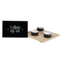 Plateau Apéro Bambou avec Planche à Découper en Verre + 3 Coupelles