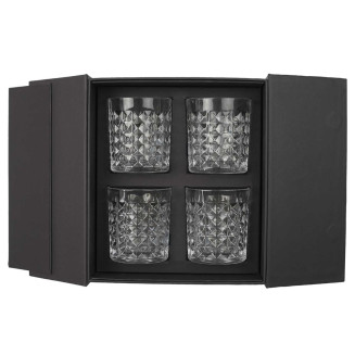 Coffret de 4 Verres à Whisky Motifs Embossés