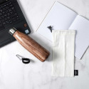 Coffret Bouteille Isotherme 50cl Effet Bois + Pochon + Mousqueton
