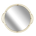 Plateau de Présentation Miroir et Métal Doré Ø34cm