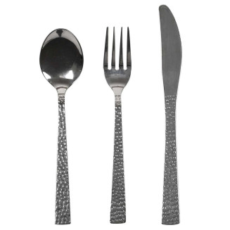 Ménagère 16 Pièces Inox Manche Effet Martelé