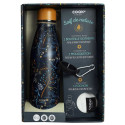 Coffret Bouteille Isotherme 50cl Motif Nature + Pochon + Mousqueton
