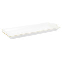 Plat de Service Rectangulaire en Porcelaine Liseré Doré 31x15 cm