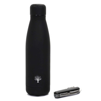 Bouteille Isotherme 50cl Noir Mat + Couteau Multifonction