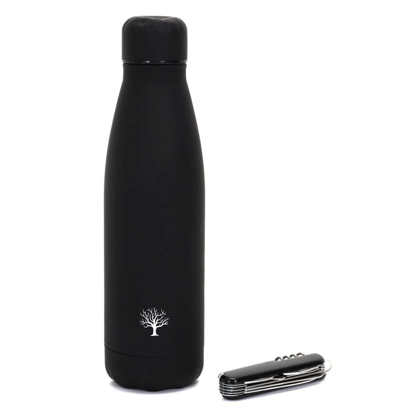 Bouteille Isotherme 50cl Noir Mat + Couteau Multifonction Bouteille Isotherme 50cl Noir Mat + Couteau Multifonction