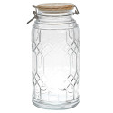 Lot de 2 Bocaux de Conservation 2,7L en Verre Couvercle Bambou