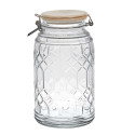 Lot de 2 Bocaux de Conservation 2,3L en Verre Couvercle Bambou