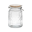 Lot de 2 Bocaux de Conservation 1,8L en Verre Couvercle Bambou