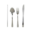 Coffret Bouteille en Verre 50 cl et Pochette 3 Couverts + Paille Inox