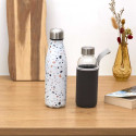 Coffret 2 Bouteilles 50cl Isotherme Terrazzo et Verre avec Pochon