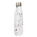 Coffret 2 Bouteilles 50cl Isotherme Terrazzo et Verre avec Pochon