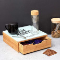 Porte-Capsules Tiroir Bambou Plateau Verre "Fait-maison"