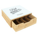 Porte-Capsules Tiroir Bambou Plateau Verre "Fait-maison"
