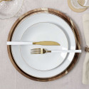 Ménagère 16 Pièces en Inox Or Manche Blanc