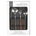 Ménagère 16 Pièces en Inox Manche Effet Bois