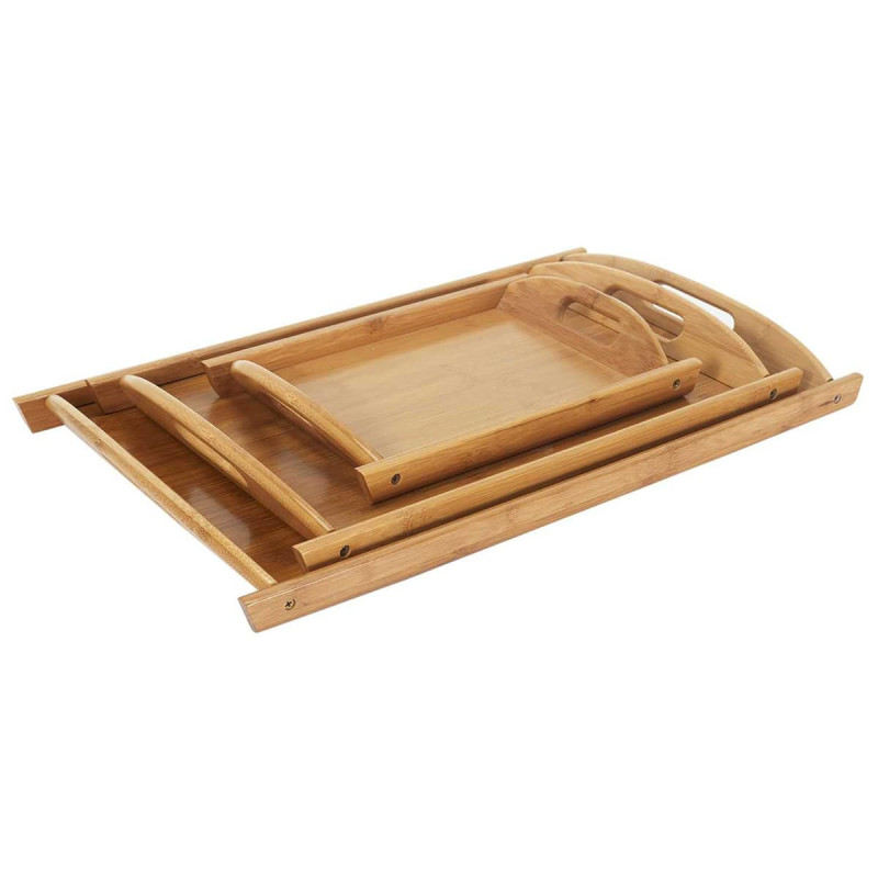Lot de 3 Plateaux Multitailles en Bambou Lot de 3 Plateaux Multitailles en Bambou