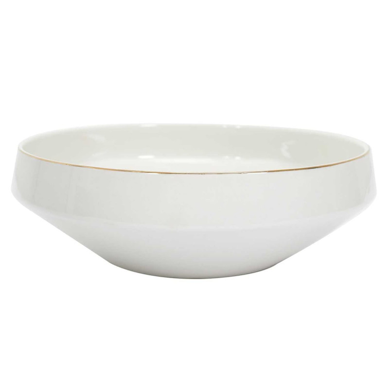 Saladier en Porcelaine Ø25cm avec Liseré Doré Saladier en Porcelaine Ø25cm avec Liseré Doré