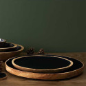 Lot de 4 Sous-Assiette Ø35cm en Manguier Naturel et Noir