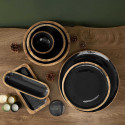Lot de 4 Sous-Assiette Ø35cm en Manguier Naturel et Noir