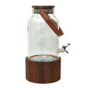 Distributeur à Boisson en Verre Support Bois 6L avec Robinet