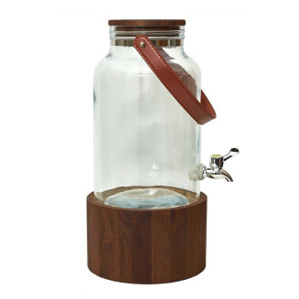 Distributeur à Boisson en Verre Support Bois 6L avec Robinet