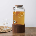 Distributeur à Boisson en Verre Support Bois 6L avec Robinet
