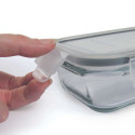 Lot de 3 Plats en Verre avec Couvercles en Plastique Hermétiques