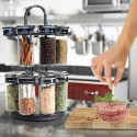 Carrousel à Epices 2 Etages avec 16 Pots en Verre