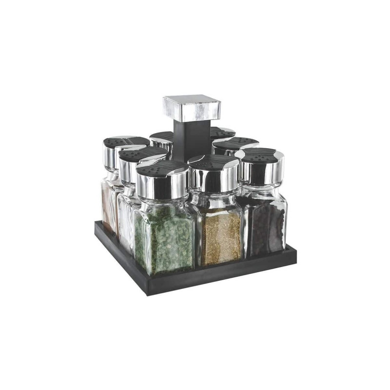 Présentoir à Epices avec 8 Pots en Verre Présentoir à Epices avec 8 Pots en Verre