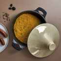 Plat à Tajine en Fonte d'Aluminium et Céramique Bicolore avec Poignées