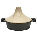 Plat à Tajine en Fonte d'Aluminium et Céramique Bicolore avec Poignées