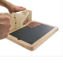 Trancheuse à Charcuterie Manuelle en Bois avec Plateau Ardoise
