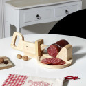 Trancheuse à Charcuterie Manuelle en Bois Ronde