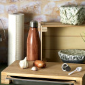 Planche à Découper en Bois avec Tiroir Intégré en Inox 38.5x26.5x5.5cm