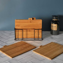 Lot de 4 Planches à Découper avec Socle Métal Noir