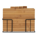 Lot de 4 Planches à Découper avec Socle Métal Noir