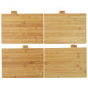 Lot de 4 Planches à Découper avec Socle Métal Noir