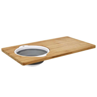 Planche à Découper en Bambou avec Passoire Intégrée