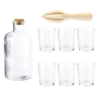 Coffret Rhumerie avec 1 Carafe 6 verres et Presse-Agrumes