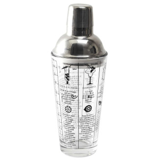Shaker en Verre avec Recettes Imprimées 450 ml