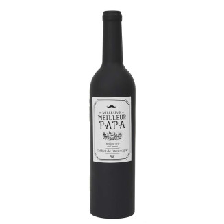 Coffret Forme Bouteille de Vin 5 Accessoires "Meilleur Papa"