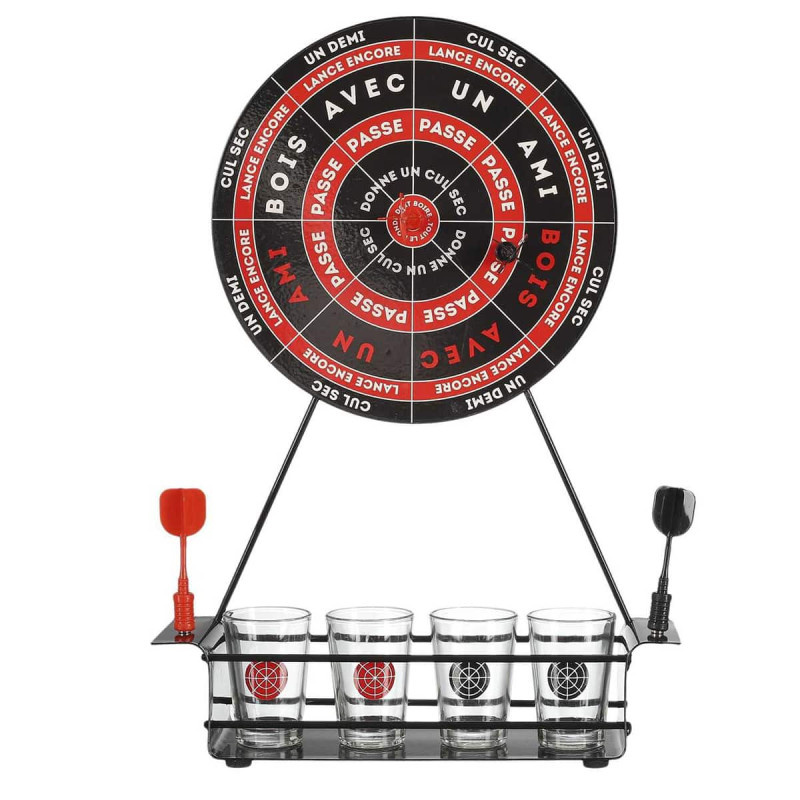 Jeu à Boire Fléchettes avec 4 Verres