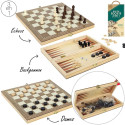 Mallette en Bois Jeux 3 en 1