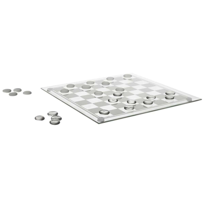 Jeu de Dames en Verre 25x25CM Jeu de Dames en Verre 25x25CM